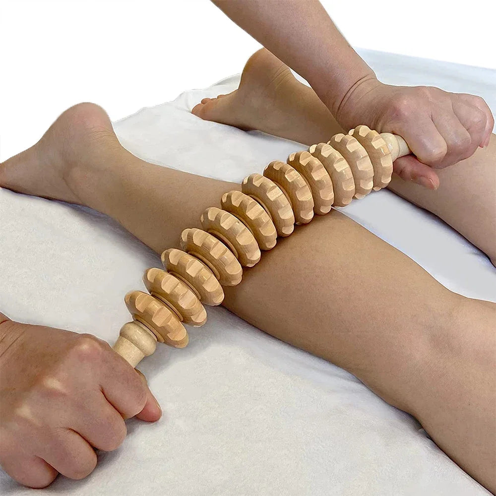 Glowunique Faszien-Massage Roller aus Holz