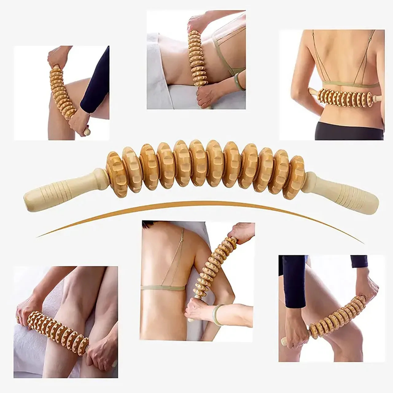 Glowunique Faszien-Massage Roller aus Holz